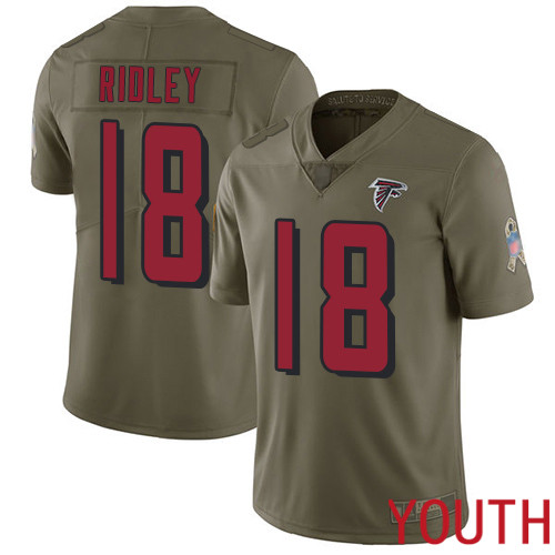 Atlanta Falcons Limited Olive Youth Calvin Ridley Jersey NFL Football #18 2017 Salute to Service->women nfl jersey->Women Jersey